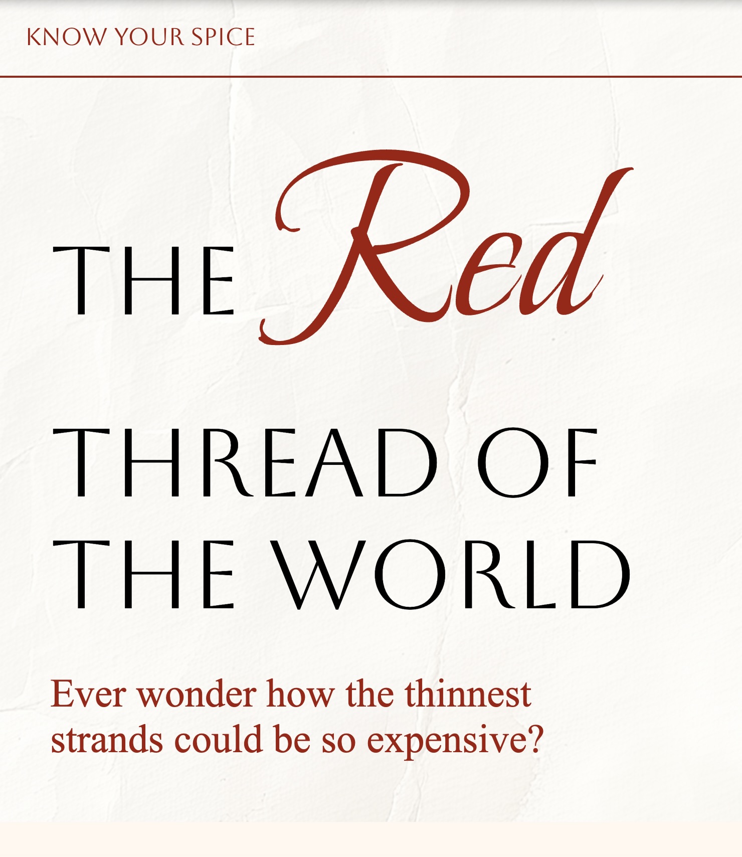 The Red Thread of The World